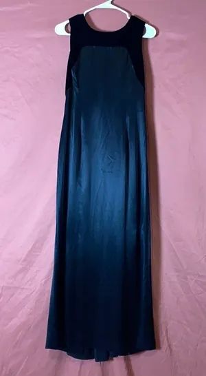 90s VINTAGE BLACK FORMAL MAXI DRESS GOWN thumbnail 1