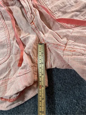 The North Face Orange White Striped Linen Blend shorts Size 6 Coastal Summer thumbnail 8