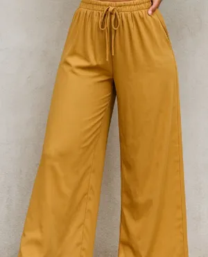 Always Indigo Boho Mustard Wide Leg Pull thumbnail 1