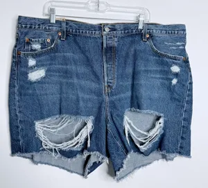 NWT Levi's 501 Shorts High Rise 100% Cotton‎ Distressed 22W Streetwear 90s thumbnail 1