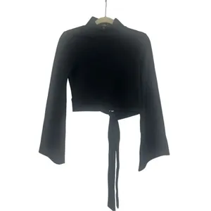 ✨Lulus Baby Got Backless Black Mock Neck Tie-Back Sz Medium Sweater✨ thumbnail 6