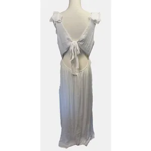 Audrey Parks Francesca's White Ruffle Maxi‎ Large Dress Beach Bridal Feminine thumbnail 2