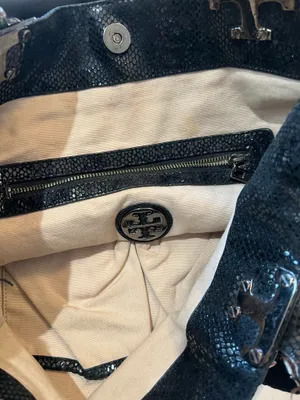 Tory Burch Black Canvas Tote Bag thumbnail 7