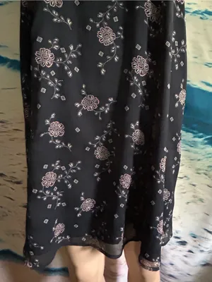 Abercrombie & Fitch Black Floral A-Line Dress SM thumbnail 9