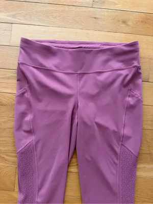 Lululemon Ready To Race Moss Rose Pink 21” Crop Leggings Size 12 thumbnail 7