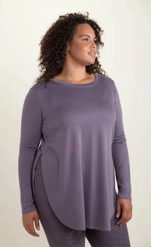 Mono B NWT Side Slit Tee dark purple size 1X thumbnail 1