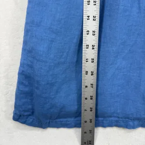 J.Crew Linen Blend Sun Dress‎ Adjustable Straps Blue Casual Summer Medium thumbnail 4