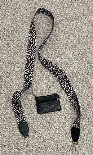 Leopard Pattern Strap with Black Card Holder Brown thumbnail 1
