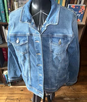 Well Worn distressed elevated basics minimalist XL denim jacket thumbnail 1