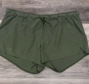 Under Armour Women’s Sage Green Running Shorts Activewear Drawstring Size XL thumbnail 1