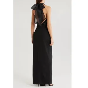 Lulus Organza & Crepe Halter Gown Dress, Cocktail Party Black,‎ Size XL, NWT thumbnail 3