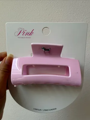 PINK Victoria's Secret Glossy Light Pink Hair Claw Clip thumbnail 2