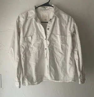 American Eagle S White Cotton Denim Western Embroidered Jacket Coastal Cowgirl‎ thumbnail 1