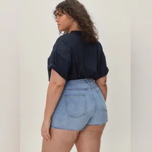 New Look Denim Mom Shorts, Size 14 thumbnail 2