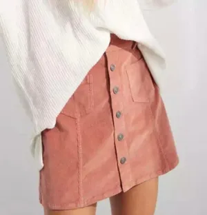 Aerie Corduroy Mini Button Skirt size L. thumbnail 1