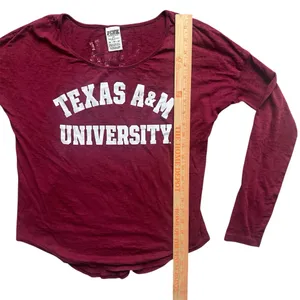 Victoria’s Secret PINK Texas A&M Long Sleeve Burnout Tee XS Aggies thumbnail 3