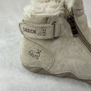 DBECK Tan Suede Faux Fur Lined Ankle Boots Dual Zip EU 38‎ Womens Comfort 7.5 thumbnail 4