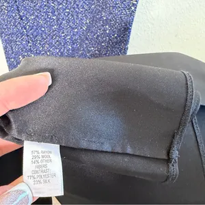 St John Navy Blue Sparkle‎ Tweed Two Tome Pep Hem Satin Skirt Flounce Size 6 thumbnail 6