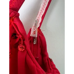 The Competitor Red Sequin Dance Costume Mini Dress Bodysuit MA Made in USA thumbnail 5