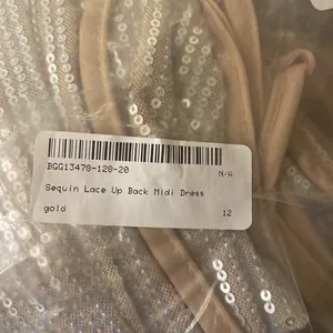 Nasty Gal New Sequin Lace Up Back Midi Dress‎ thumbnail 5
