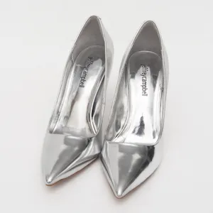 JEFFREY CAMPBELL‎ Trixy Pointed Toe Pump In Silver Metallic thumbnail 6