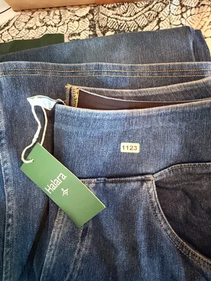 Halara L Wide-Leg High-Waist Denim Pants With Elastic Waistband And Pockets For thumbnail 2