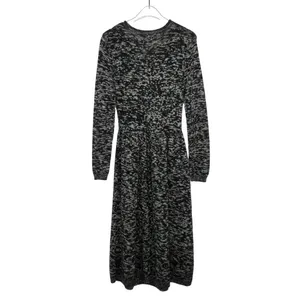 Calvin Klein Black & White Marled Knit Sweater Dress Small Preppy Cozycore thumbnail 2