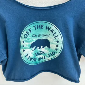 Vans Blue Off the Shoulder Cropped Top thumbnail 2