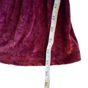 Free People Glorious Sweatshirt XS‎ Bell Velvet Sleeves Oversized Cropped Maroon thumbnail 14