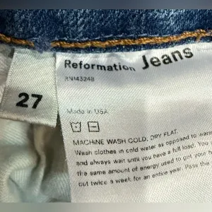 Reformation Serena High Rise Blue Jeans Button fly Melbourne‎ Distressed Sz 27 thumbnail 5