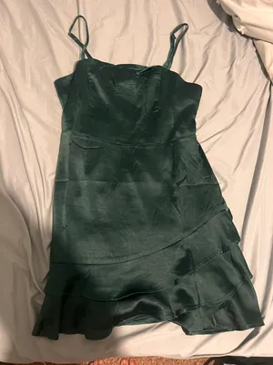 Lulus Green Satin Mini Dress thumbnail 2
