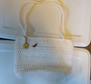 Lina White Crocheted Handbag thumbnail 1