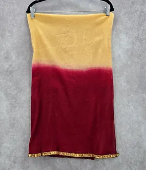 Red Tan Gold Lace Ombre‎ Long Indian Dupatta Shawl Scarves Wrap Scarf 84x32 thumbnail 1