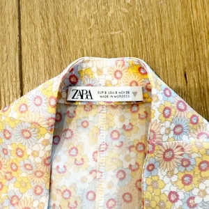 Zara Womens Satin Flare Pants Size Small Festival Hippie Disco Pastel Florals thumbnail 8