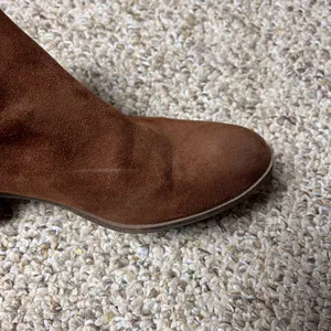 Women's Faux Suede Ankle Booties in Brown with Zipper thumbnail 5