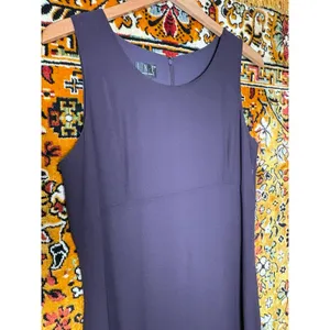 Vintage INC Dark Purple 100% Silk Floral Maxi Dress Size 12 Wedding Guest thumbnail 2