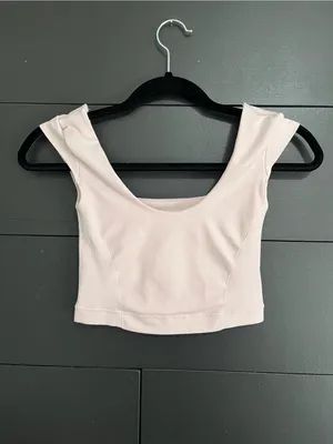 GARAGE Baby Pink Cap Short Sleeve Smoothing Tank Top Shirt Sz XS EUC thumbnail 2