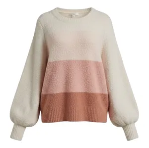 LC Lauren Conrad Striped Sweater Women’s Med Pink Tones Soft Winter Bohemian thumbnail 1