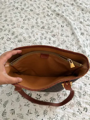 Celine Macadam Triomphe Vintage Tote Bucket Bag Brown Coated Canvas Purse thumbnail 7