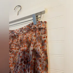 Skies Are Blue Orange Dot Pleated Skirt thumbnail 3