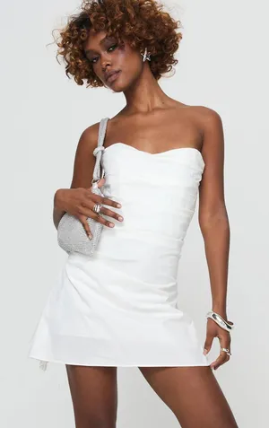 Princess Polly White Bradwell Mini Dress thumbnail 1