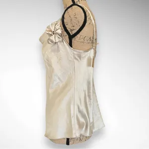 ANNA-KACI Khaki Satin Camisole And Shorts Pajama Set Medium | NWT thumbnail 7