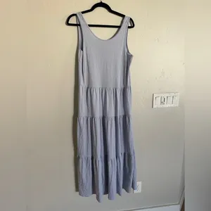 J. Crew Broken-In Jersey Tiered Maxi Dress periwinkle size small thumbnail 10