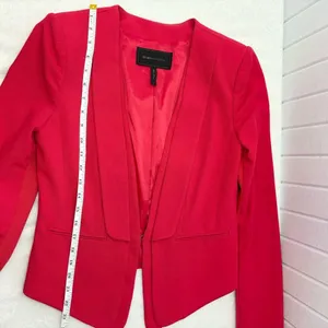 BCBGMaxAzria Bright Red Suit Jacket Sexy Tapered Crop Feminine‎ Size S thumbnail 10