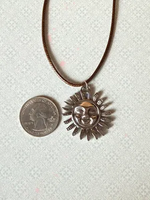 Handmade stainless steel sun boho retro vintage style necklace☀️ thumbnail 5