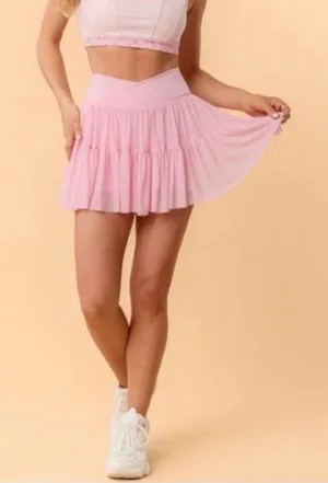 NWT! Popflex Target X Blogilates Women's Ballerina Skort Skirt Pink Size Large thumbnail 1