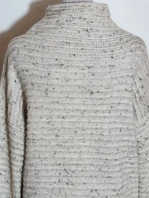 Madewell Speckled Cream Mock Neck Sweater Size Small thumbnail 6