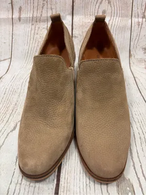 Lucky Brand Vennia Ankle Booties Taupe Leather Chunky Block Heel Sz 7.5 thumbnail 4