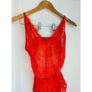 Savage x Fenty Floral Lace Teddy Red Tempo Large Bodycon Fitted Mesh Lace‎ thumbnail 8