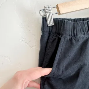 Madewell‎ | Cotton Viscose Pull-On Casual Lounge Shorts in Almost Black thumbnail 5